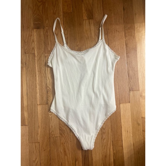 Retired Skims Size 3X NWT Lace Logo Cami women’s Bodysuit Bone Pointelle - Picture 8 of 8